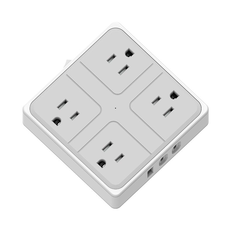 4 Outlets US Wall Power Strip